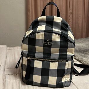 Kate Spade Black and White Checkered Backpack